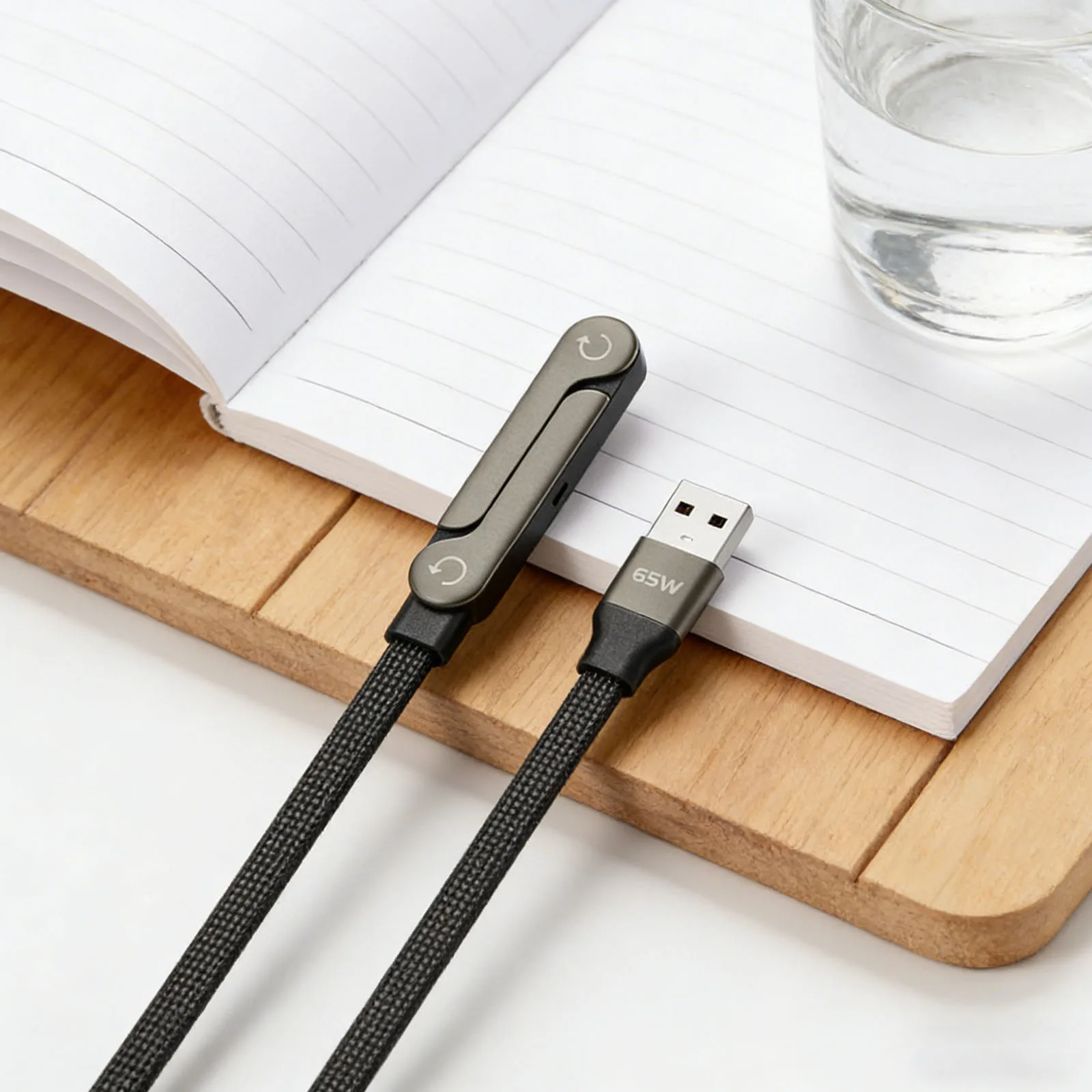 2-in-1 엘보형 USB 타입-C 케이블 65W 아이폰 17 16Pro Max용 데이..