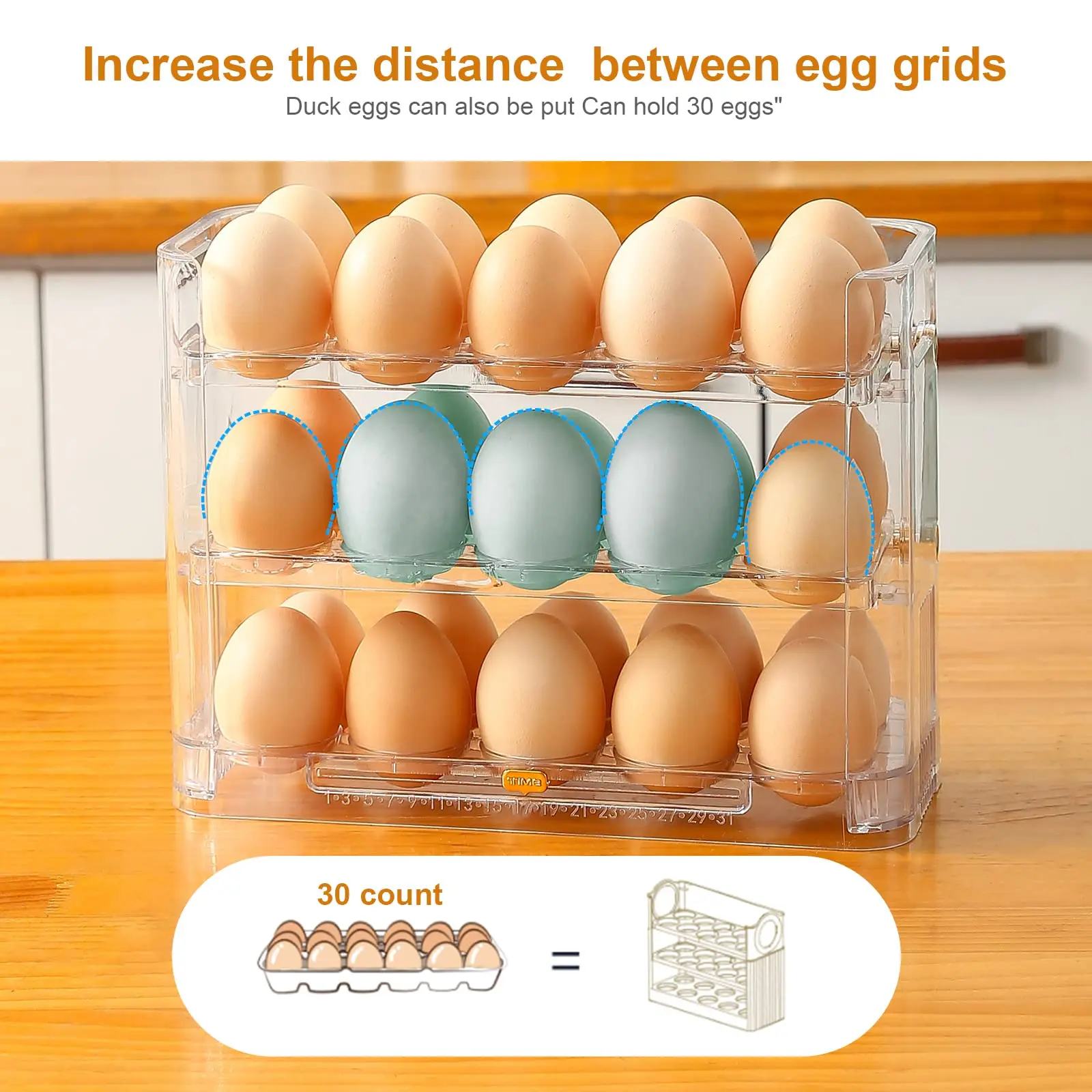 Large Capacity Egg Fridge Storage Box 2