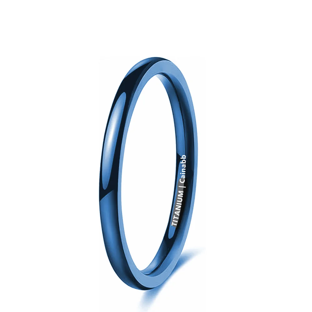 Cainabb Pure Titanium Rings, Stylish Geometric Plain Ring Rings, 2mm ...