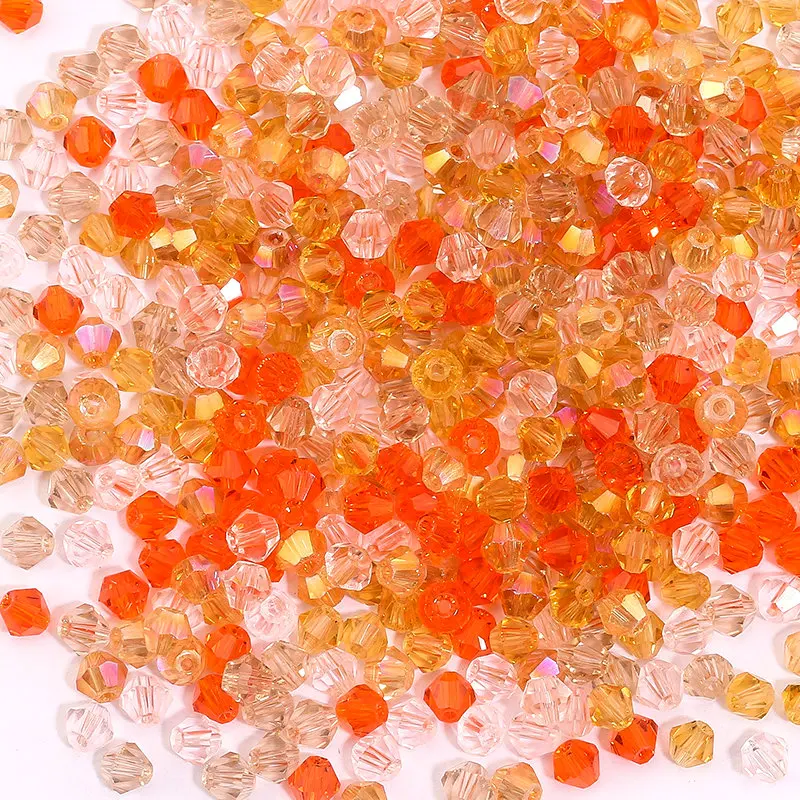 100Pcs 4MM Faceted Crystal Glass Bicone Beads for Jewelry Making and DIY Crafts
