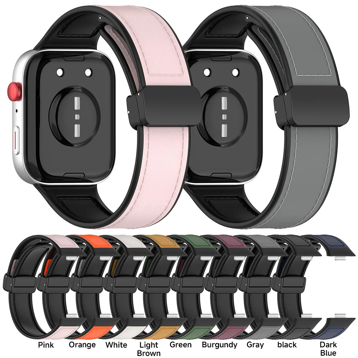 Elegant Leather Bracelet with Magnetic Closure - Premium Strap Accessory