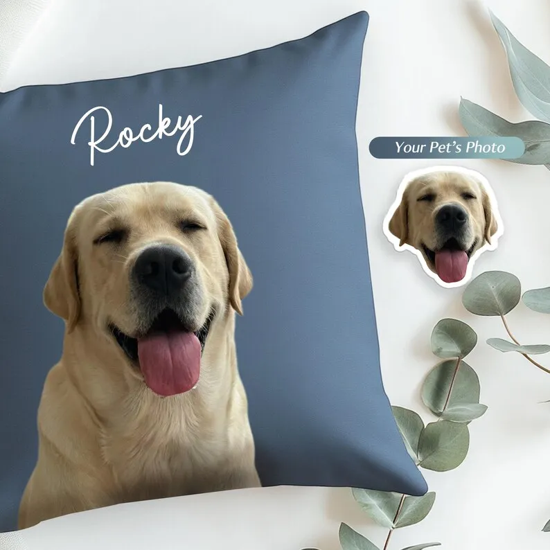 Niedliches Haustierkissen – Hunde- und Katzen-Haustiermuster, quadratisches dekoratives Kissen, 50 x 50 cm, für Sofa, Schlafzimmer, Wohnzimmer, Heimdekoration, Kindergeschenk – Detail 8