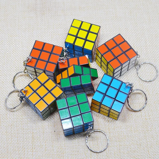 5/10 Pcs Mini 3cm Cube Keychain Pendant Children Puzzle Beginning Early Learning Toys Third Order Mini Cube Keychain Toys 5