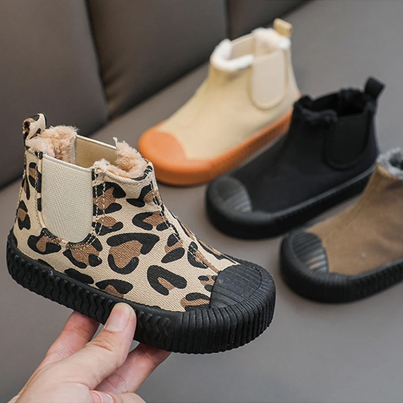 Canvas Shoe Cheetah Shoes For Kids Children High-top Canvas Shoes