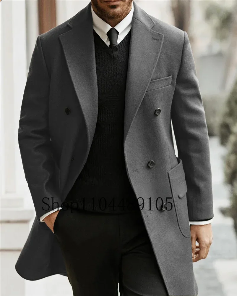 Men's Slim Fit Jacket Long Trench Coat Ideal for Business Meetings all Kinds of Formal Occasions Coat Customization