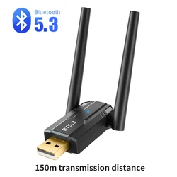 Enhanced Bluetooth USB Adapter - Wireless Audio & Peripheral Receiver/Transmitter (BT5.3 150m)