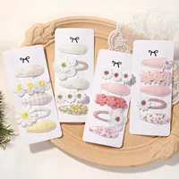 5Pcs/set BB Clips for Kids Hair Accessories Sweet Printe Hairbangs Hairclip Girls Barrette Ins Style Daisy Hairpin Ornaments 1