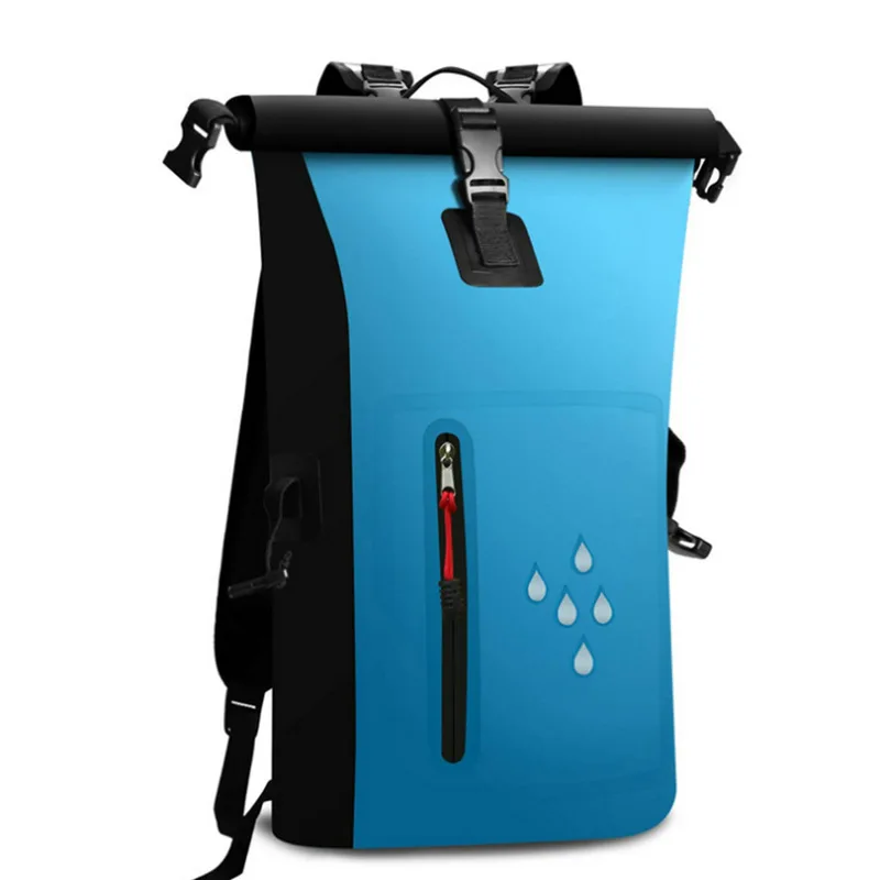 Wasserdichter Kajak-Trockensack, Drift-Schwimmrucksack, großer Fluss, Trekking, Schulter, Strand, Tauchen, Trocken-Rafting, Kanufahren, PVC-Campingtasche – Detail 12