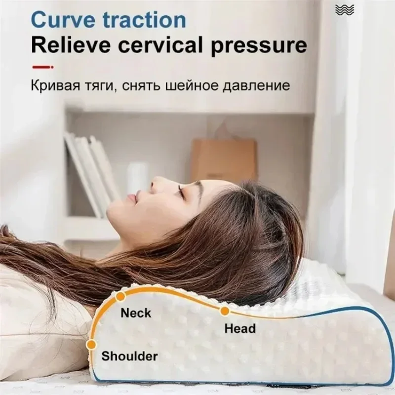 1PC Sleeping Memory Foam Pillow Cervical Massage Pillows Natural Orthopedic Pillow Home Supplies Replacement with Pillow Cover 4