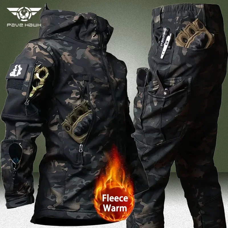 Camo-taktische-Sets-M-nner-Milit-r-Multi-Pocket-Kapuzen-jacken-Armee ...