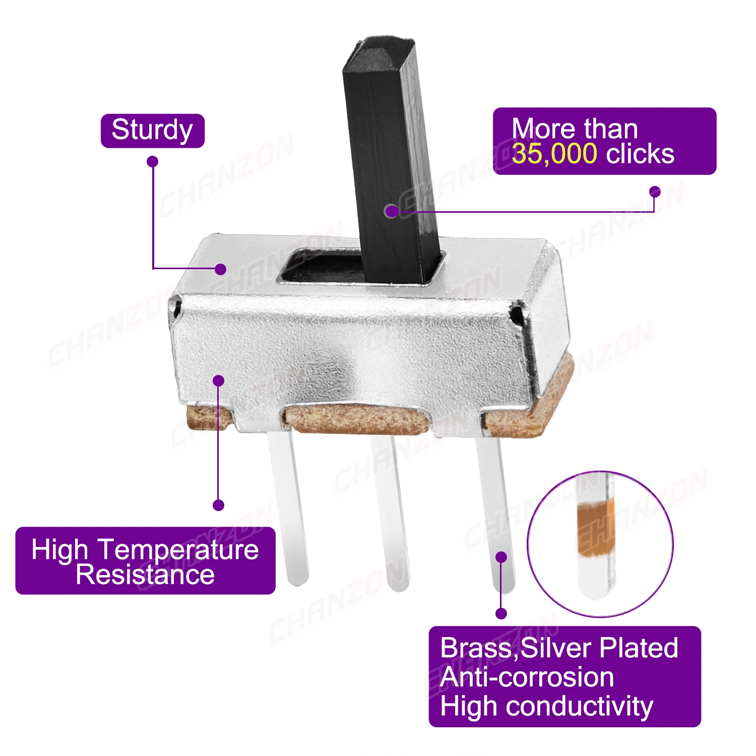 Micro Switch 3mm 4mm 5mm 6mm Spdt 3Pin 5 Positions 1p2t Small Toggle Mount Terminal Contact For Arduino