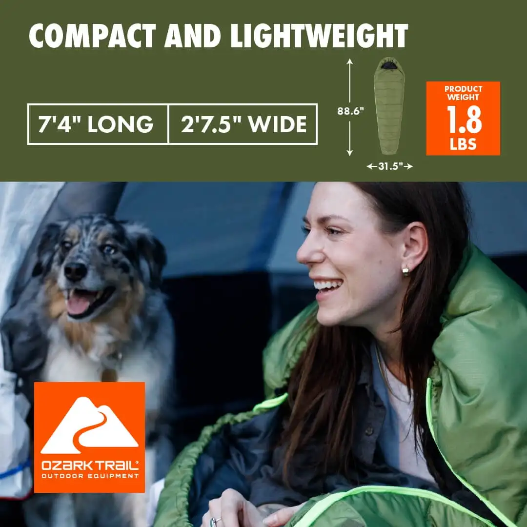 Ozark Trail 50F Compact Mummy Adult Sleeping Bag 2