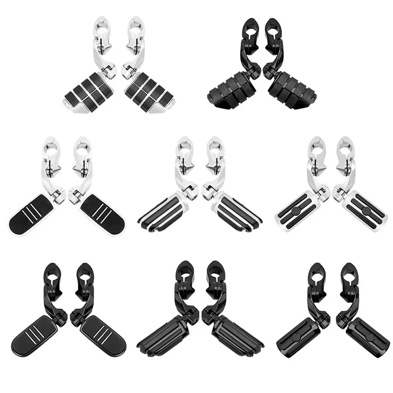 

Накладки для шоссе 1,25 дюйма, короткие Угловые регулируемые накладки 1-1/4 дюйма для защиты двигателя с креплениями для Harley, Honda, Kawasaki, Suzuki, Yamaha