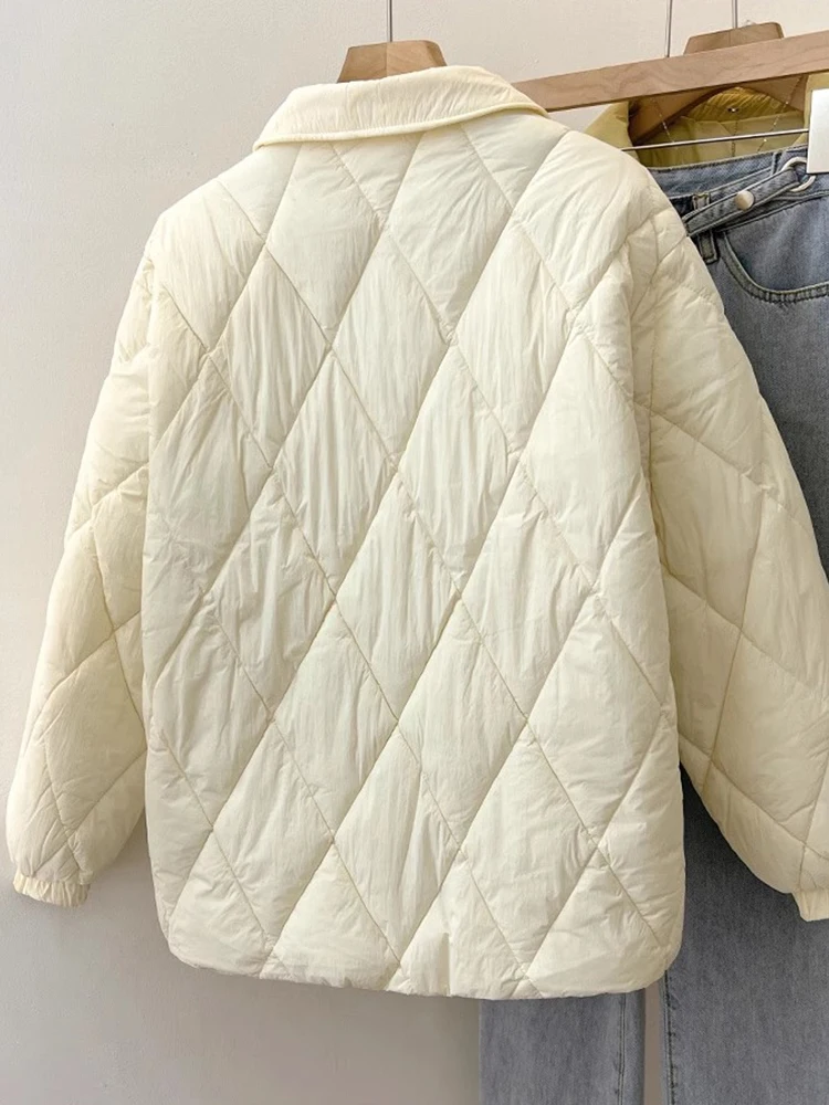 White Puffer Jacket Women Winter Thick Warm Cotton Coat Female Korean Fashion Parkas Lady Elegant Casual Loose Sweet Jackets