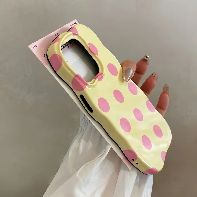 INS Cute Wave Fashion 2-in-1 Colorful Polka Dot Shockproof Phone Case with Camera Protection