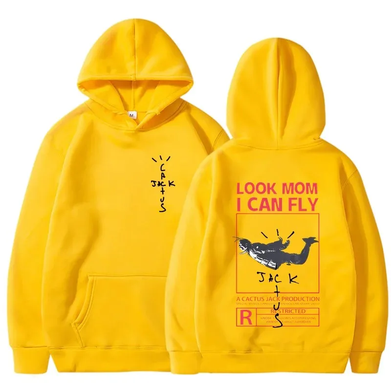 thumbnail image 1 of Sudadera con capucha estampada para hombre LOOK MOM I CAN FLY, ropa creativa con cuello redondo, sudadera de moda de gran tamaño, sudadera con capucha de cuello redondo para hombre, 1 of 5