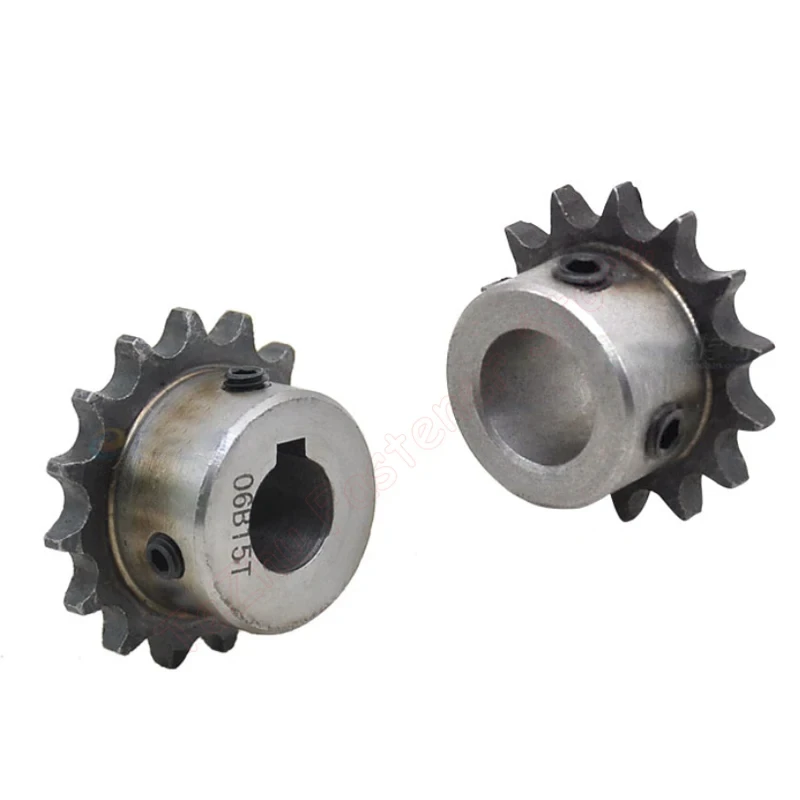 17-30Teeth Sprocket 3/8 Inch 06B Precision Industrial Drive Sprocket Wheel Single Row With Hole 14-28mm Keyway 5-8mm
