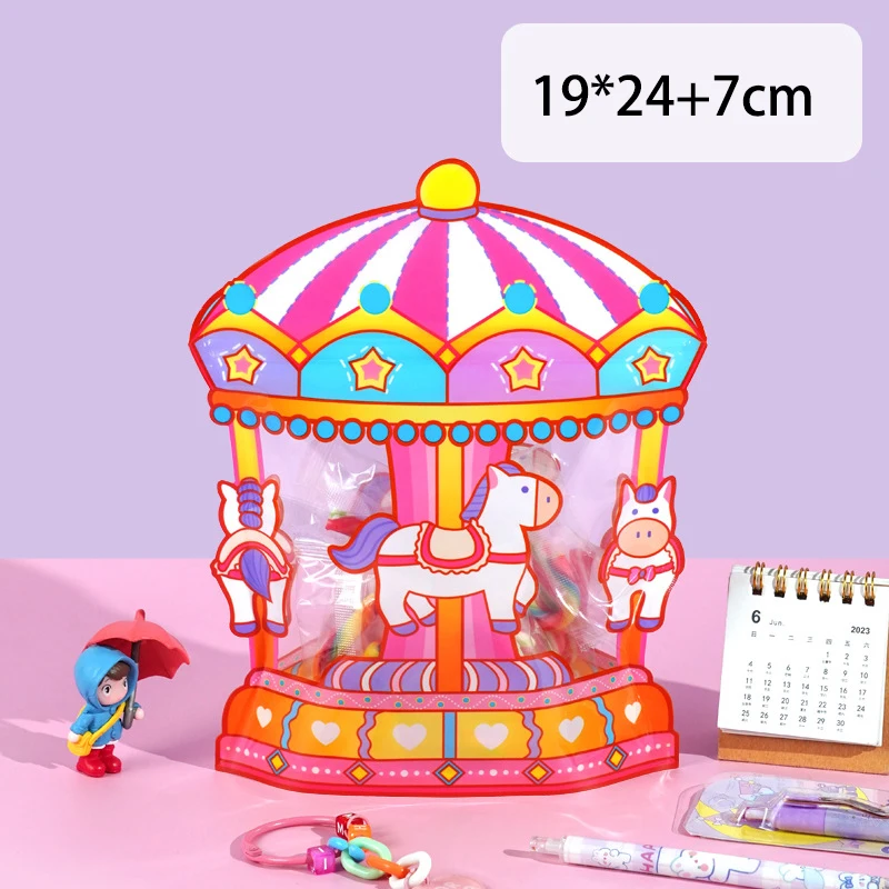 10 Stück Cartoon Vergnügungspark Thema Süßigkeiten Keks Taschen Karussell selbstdichtende Snack Tasche für Kinder Geburtstag Baby Shower Party Dekor – Detail 10