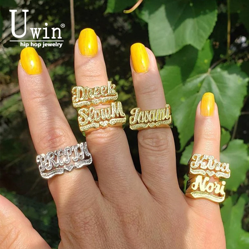 Uwin Custom Name Ring Vintage Jewelry Accessories Personalized 3d