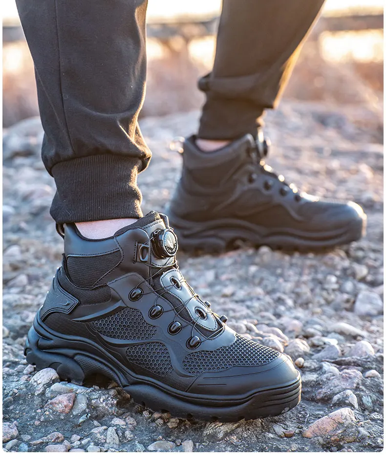 Indestructible Safety Work Shoes Mens Steel Toe Cap Boots Anti-smash Puncture-Proof Work Boots Breathable Sneaker Mens Boots