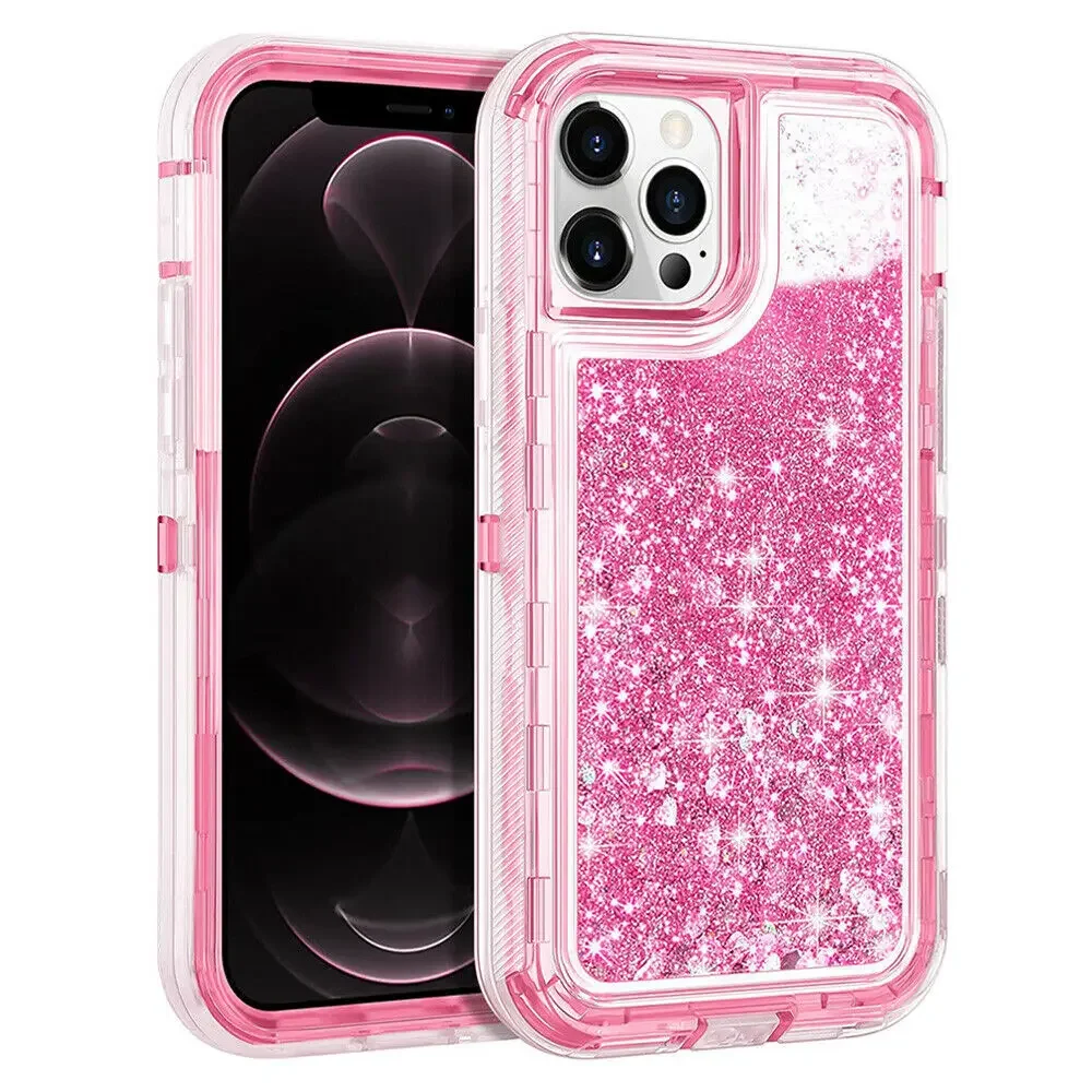 Liquid Glitter Shockproof Phone Case with 3D Sparkly Cover and Anti-Scratch Design