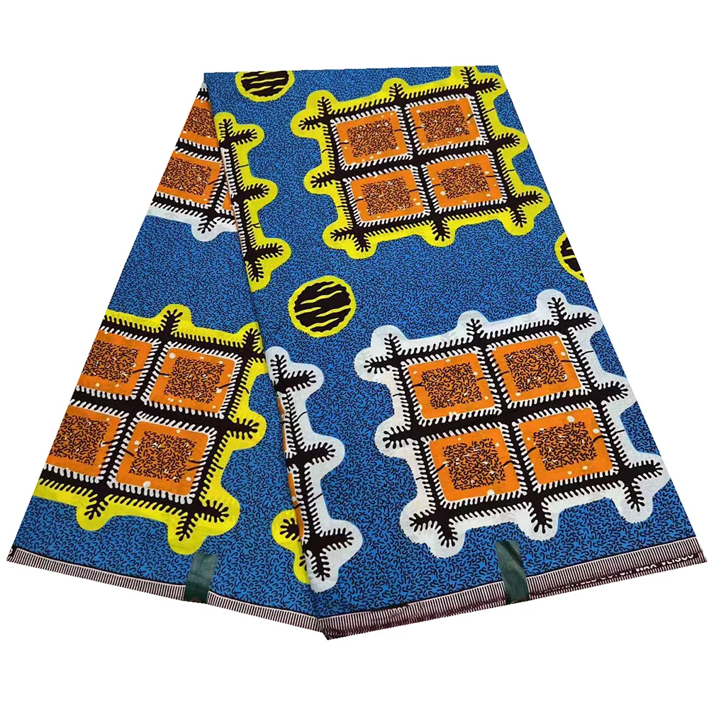 African Wax Fabric for Party Dress Real Wax Batik Nigerian Fabric 100% Cotton Ankara Latest Premium 6Yards F31