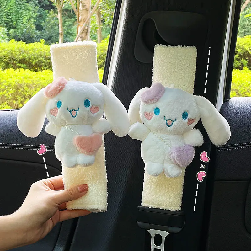 

New Car Seat Belt Shoulder Protector Cute Winter Plush Warm Doll with Anti-abrasion Seat Belt Car Decorative Supplies