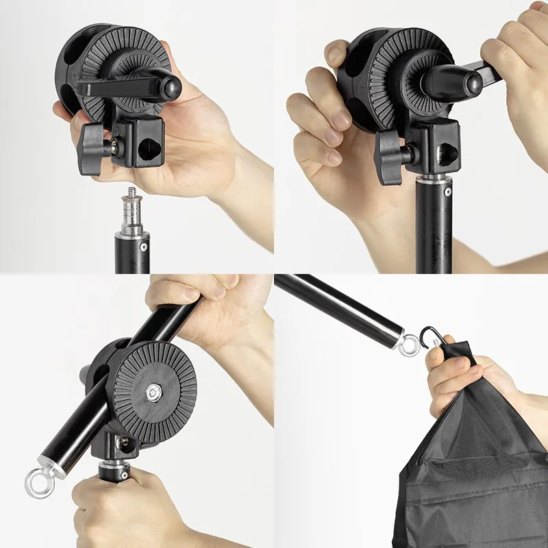 76-139cm / 30"-55" Studio Photo Telescopic Boom Arm Top Light w/ Sandbag for Speedlite / Mini Flash Strobe