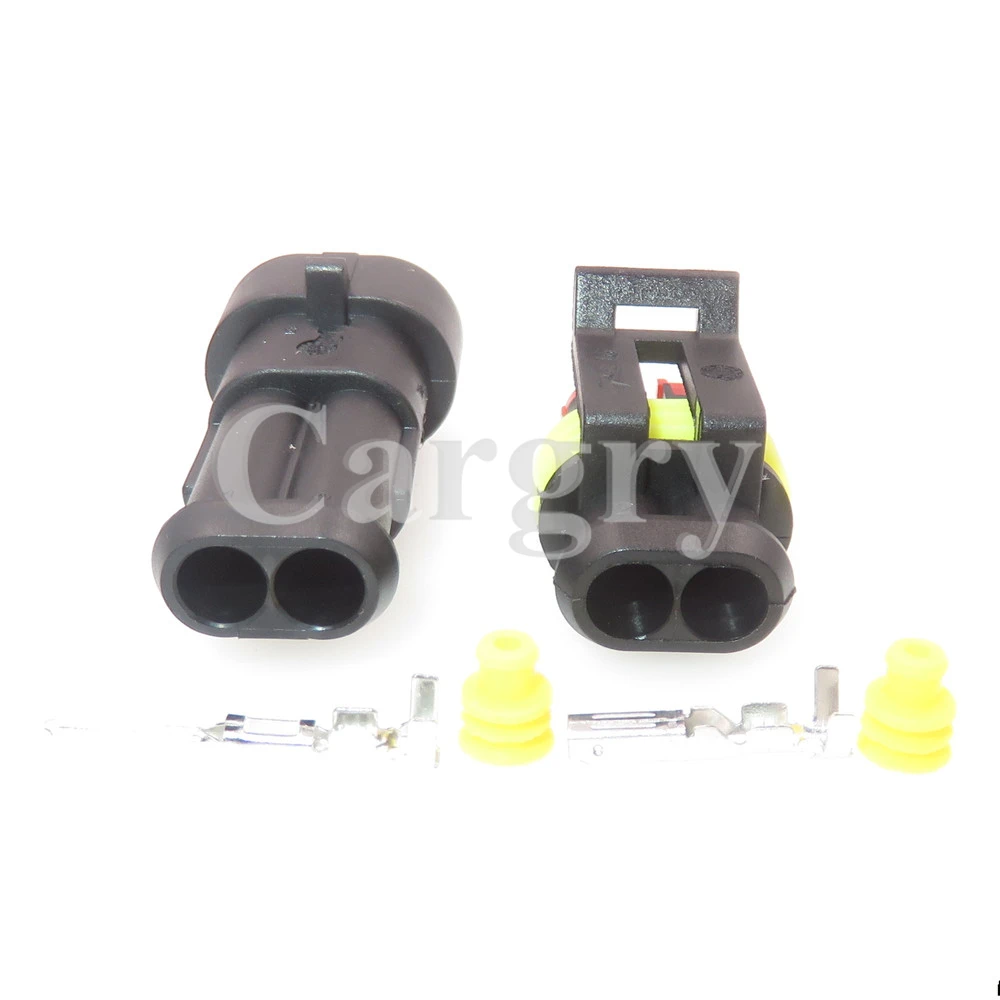 1 Set 2P Automobile Wiring Terminal Sealed Connector AC Assembly Car Plastic Housing Unsealed Socket
