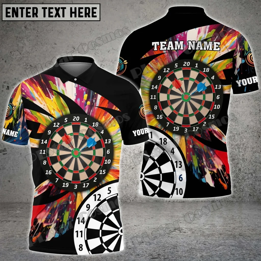 Kangaroo Dart Board Personalisierter Teamname 3D-gedrucktes modisches Herren-Poloshirt Sommer Unisex Casual Poloshirt POL144 – Detail 10