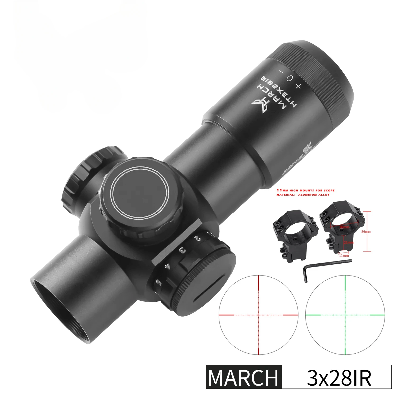 

Hunting H3x28IR Fixed Optic Short Riflescope Sight Scope High Quality Parallax ScopeShort Scope Accesseries Optics laser potente