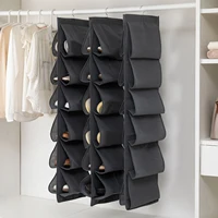 6 Layer Hanging Storage Bag Shoes Rack Storage Shoes Hanger Clothes Organizer Hanging Pocket Organizer Foldable Space Saving 1