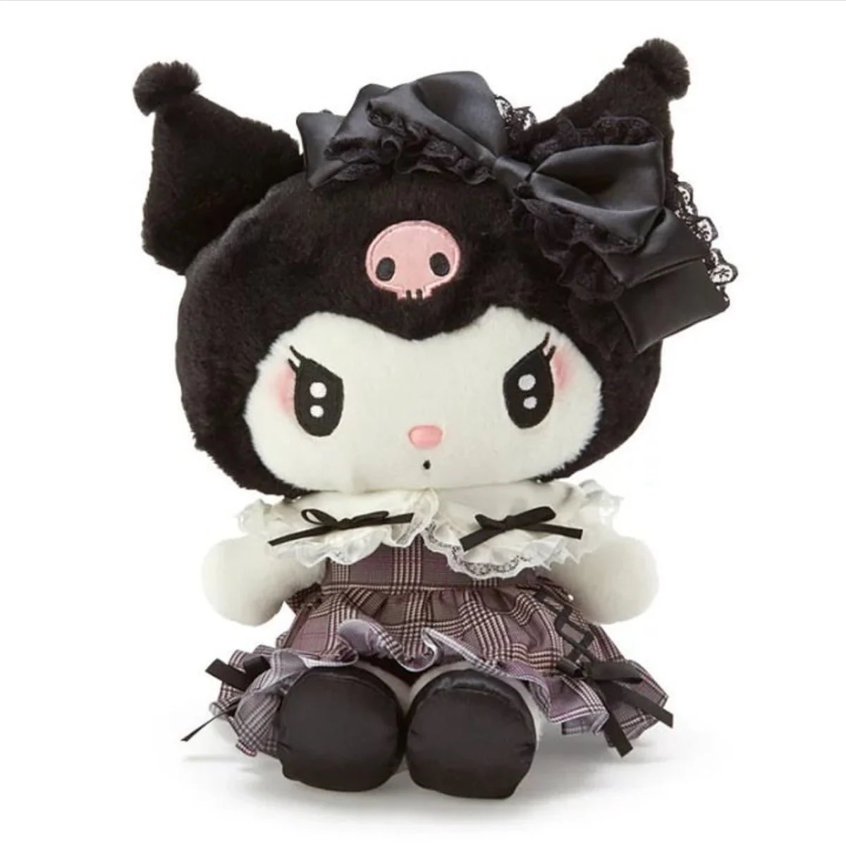 Muñeco De Peluche Kuromi De 24 Cm, Figura De Felpa Suave De Sanrio, Ideal Para Regalar A Niños Y Niñas Fans Del Anime