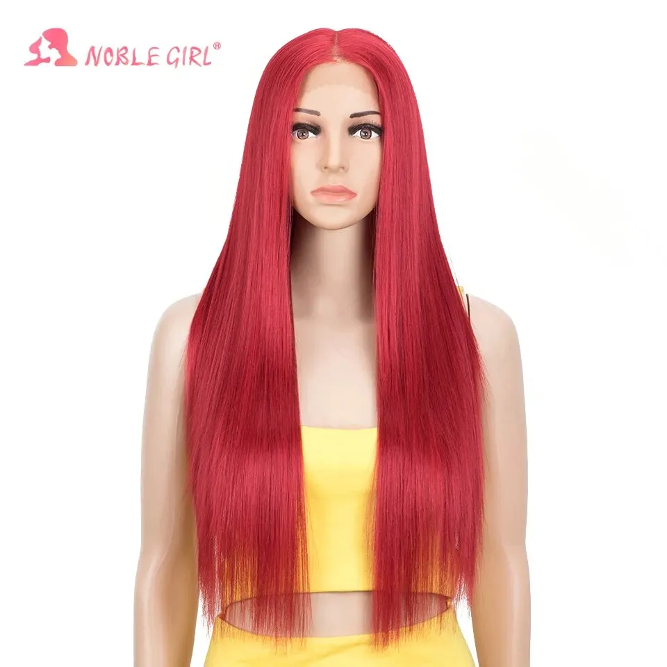 28Inch Long Straight Lace Front Wig for Black Women