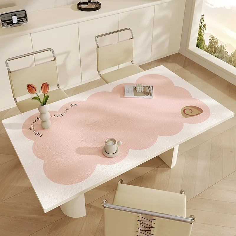 미니멀리스트 식탁 매트, 크림 스타일 패드, 모던 크리에이티브 테이블 매트, 방수 내유성 PVC 데스크 매트, 간편한 관리 매트 