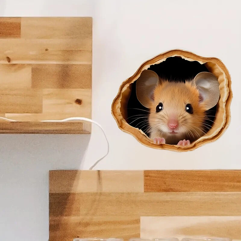 Mouse in Hole Wall Sticker Water-proof