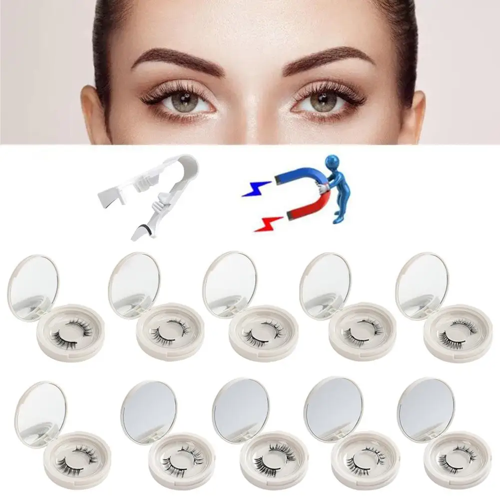 Magnets Tweezer With 3D Magnetic Natural Mink False Eyelash Professional Eyelash Extension Makeup Curler Clip Clamp Makeup Tool images - 6