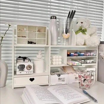 Organizzatore per Cancelleria a Doppio Strato, Accessori per Scrivania, Contenitore per Forniture Scolastiche e da Ufficio