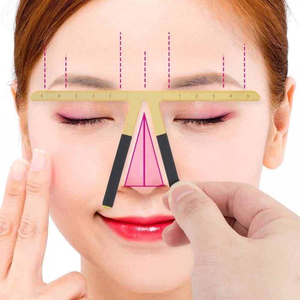 

Reusable Eyebrow Tattoo Ruler 3D Easy To Use Balance Shaper Template Metal Accurate Microblading Eyebrow Stencil Cosmetic