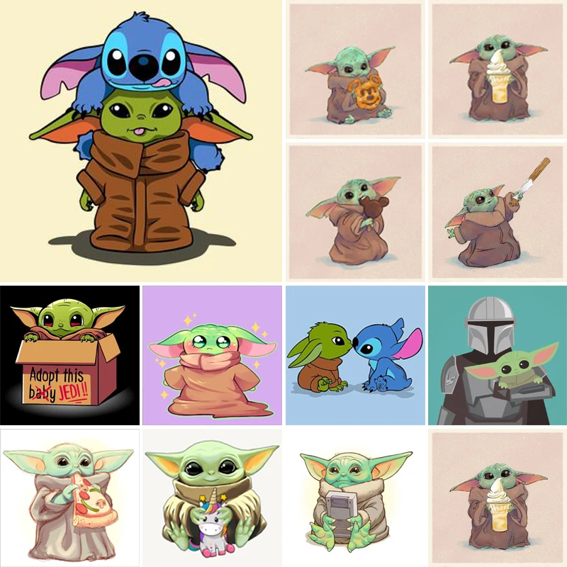Disney Cartoon Cute Yoda Diamond Painting 5D Diy Full Round Drill Diamond Ricamo Punto Croce Art Mosaic Home Decor
