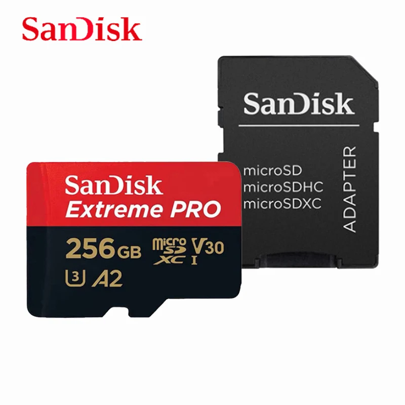 thumbnail image 1 of Tarjeta Micro SD SanDisk Extreme PRO de 128 GB, 64 GB, 32 GB, 512 GB, 256 GB, Micro SD de 200 M/s, 1 TB, tarjeta de memoria flash, SD U3, 4K, V30, tarjetas Micro SD TF, 1 of 5