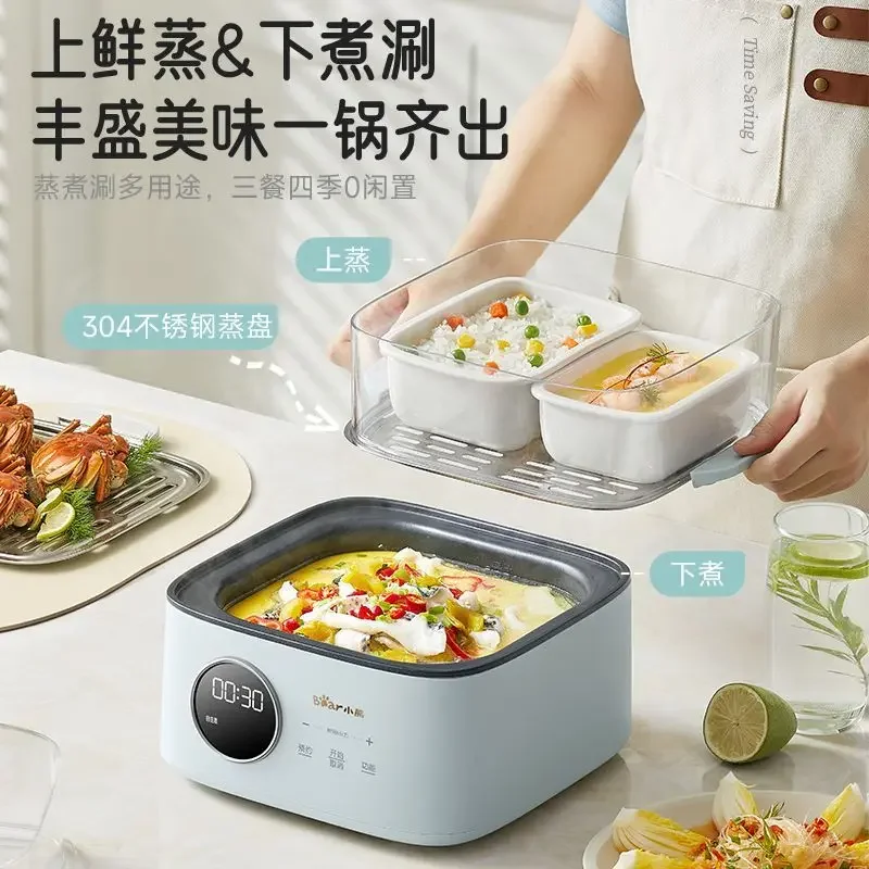 Electric steamer Multifunctional household cooking stew integrated pot steamer three-layer small breakfast steamer  new models 2