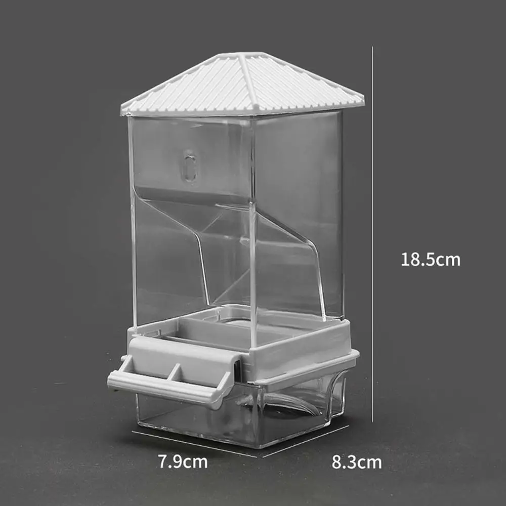 Acrylic Automatic Bird Feeder No Mess Transparent Pet Bird Food Container Large Capacity Splash Proof Parrot Hanging Feeder