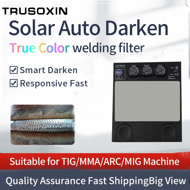 

Big view eara Solar Automatic Darkening Mig Tig Mag Arc True Color Welding Mask helmets/welder cap/goggles