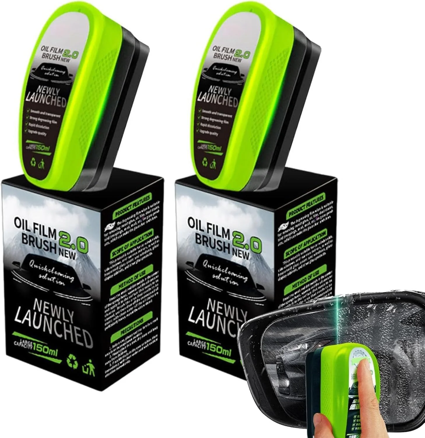 Car Glass Oil Film Wipe front Windshield Side Window Oil Removal Dirt Removal Coating Crystal Plating Strong Cleaning 1Pc