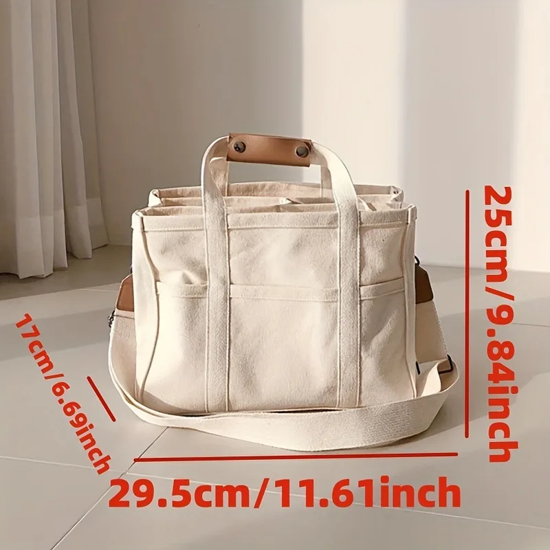 Canvas Mommy Bag Large Maternity Bag Multifunctional Mother and Baby Diaper Shoulder Crossbody Bags for Women Stroller Bag 4