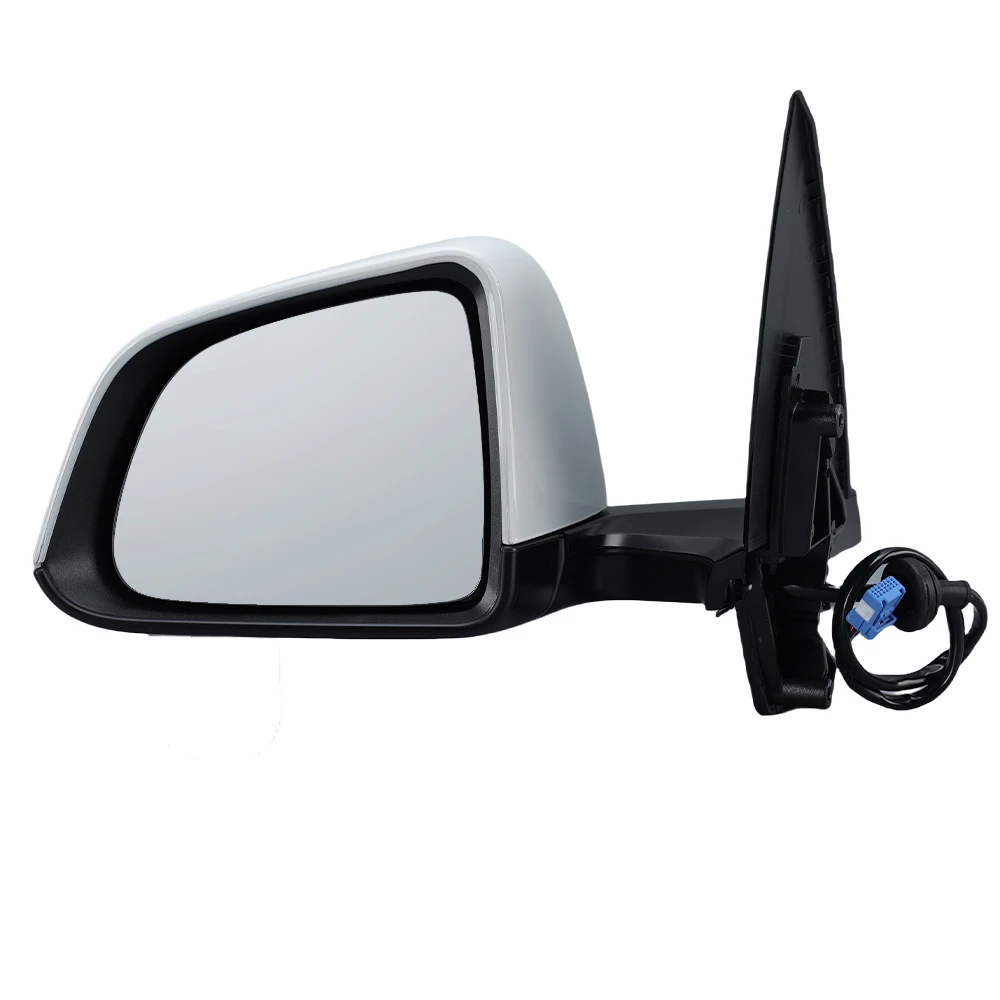 Tesla Model Y 2020 2021-2024 용 13 와이어 사이드 도어 미러 어셈블리 라벨이없는 플랩 포함 화이트 윙 미러 자동차 액세서리