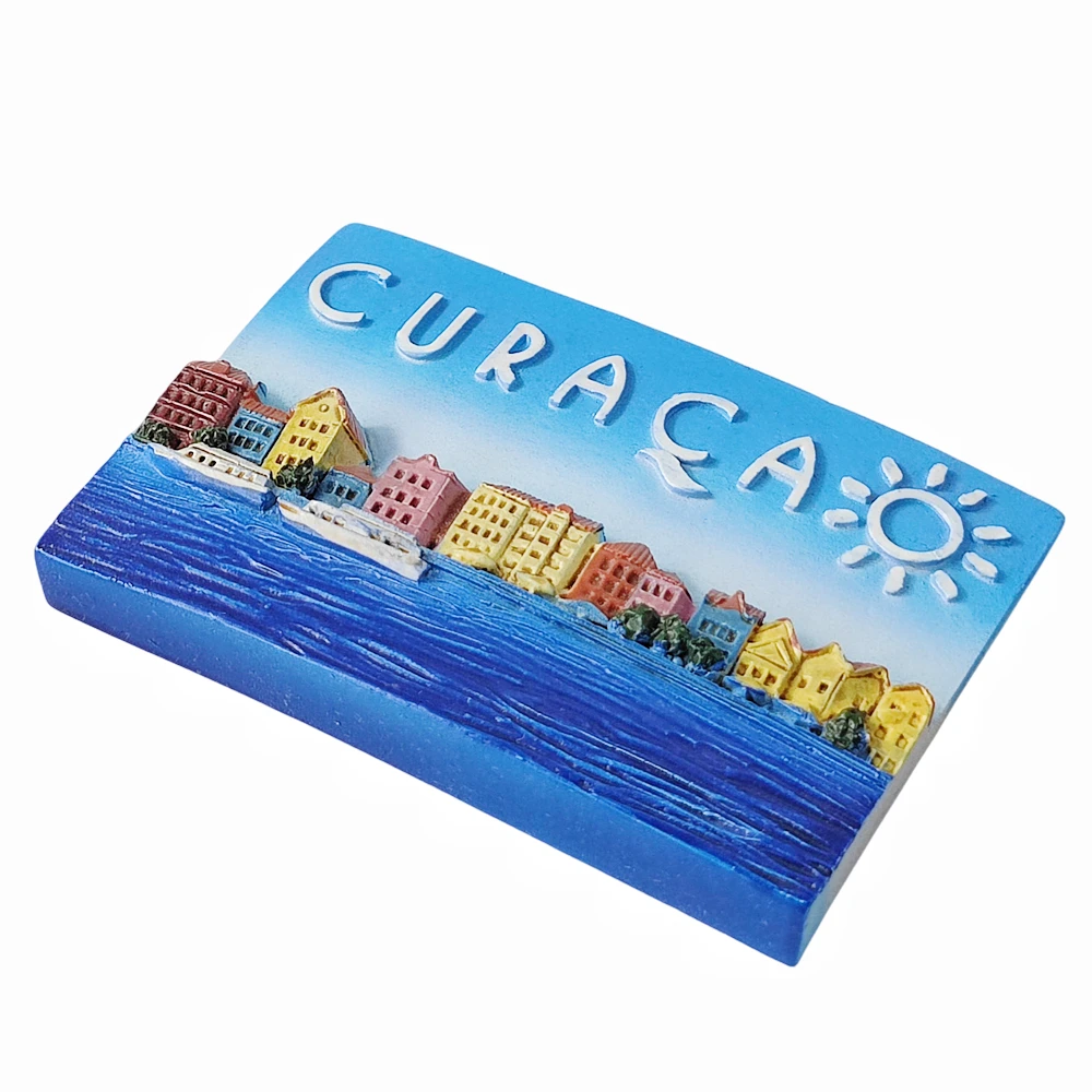 3D Curacao Caribbean Sea Fridge Magnet Gift Souvenir Resin Refrigerator Magnetic Sticker Collection Home Decoration