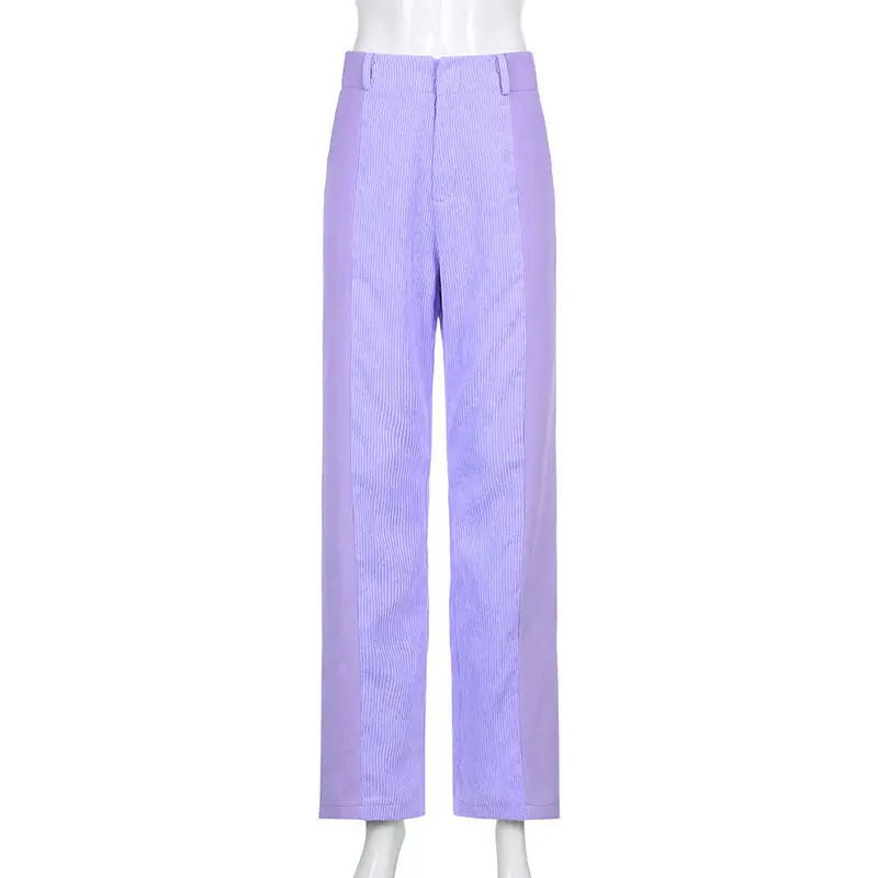 dickies 874 Rimocy New Purple Women's Corduroy Pants 2021 Autumn High Waist Long Casual Trousers Female Vintage Wide Leg Sweatpants Ladies flare pants Pants & Capris