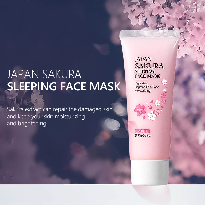 Japan Sakura Sleeping Face Mask Moisturizing Anti Wrinkle Night Facial